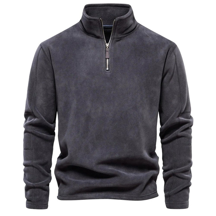 Herren Klassisches Sweatshirt mit Viertelreißverschluss Komfortabler Freizeitpullover 4