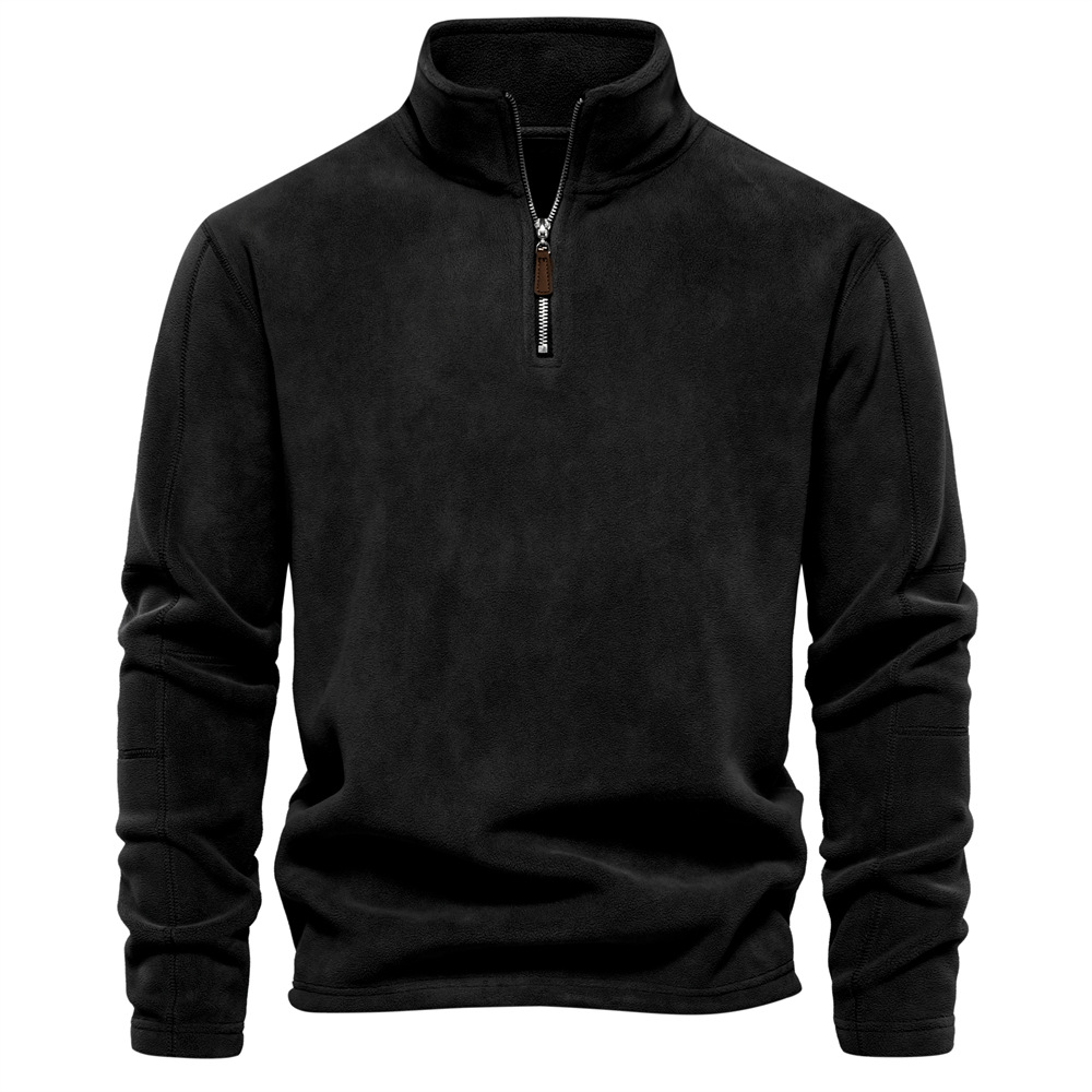 Herren Klassisches Sweatshirt mit Viertelreißverschluss Komfortabler Freizeitpullover 5