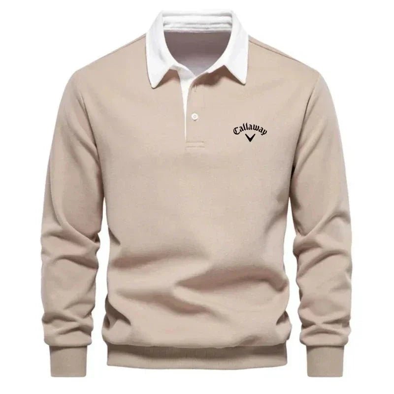 Herren Langarm-Polo Pullover mit Kontrastkragen Tailored Fit Sportlich Elegant 4