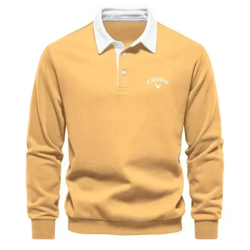 Herren Langarm-Polo Pullover mit Kontrastkragen Tailored Fit Sportlich Elegant 5