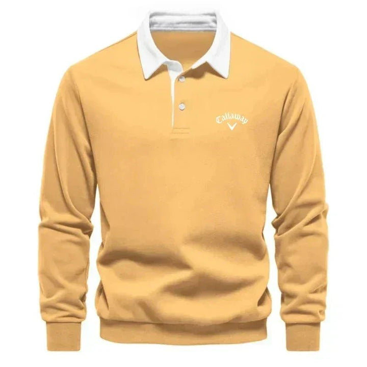Herren Langarm-Polo Pullover mit Kontrastkragen Tailored Fit Sportlich Elegant 5