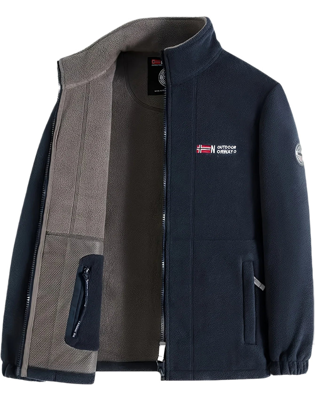 Herren Outdoor Jacke mit Reißverschluss Warme Funktionsjacke für kalte Tage 0