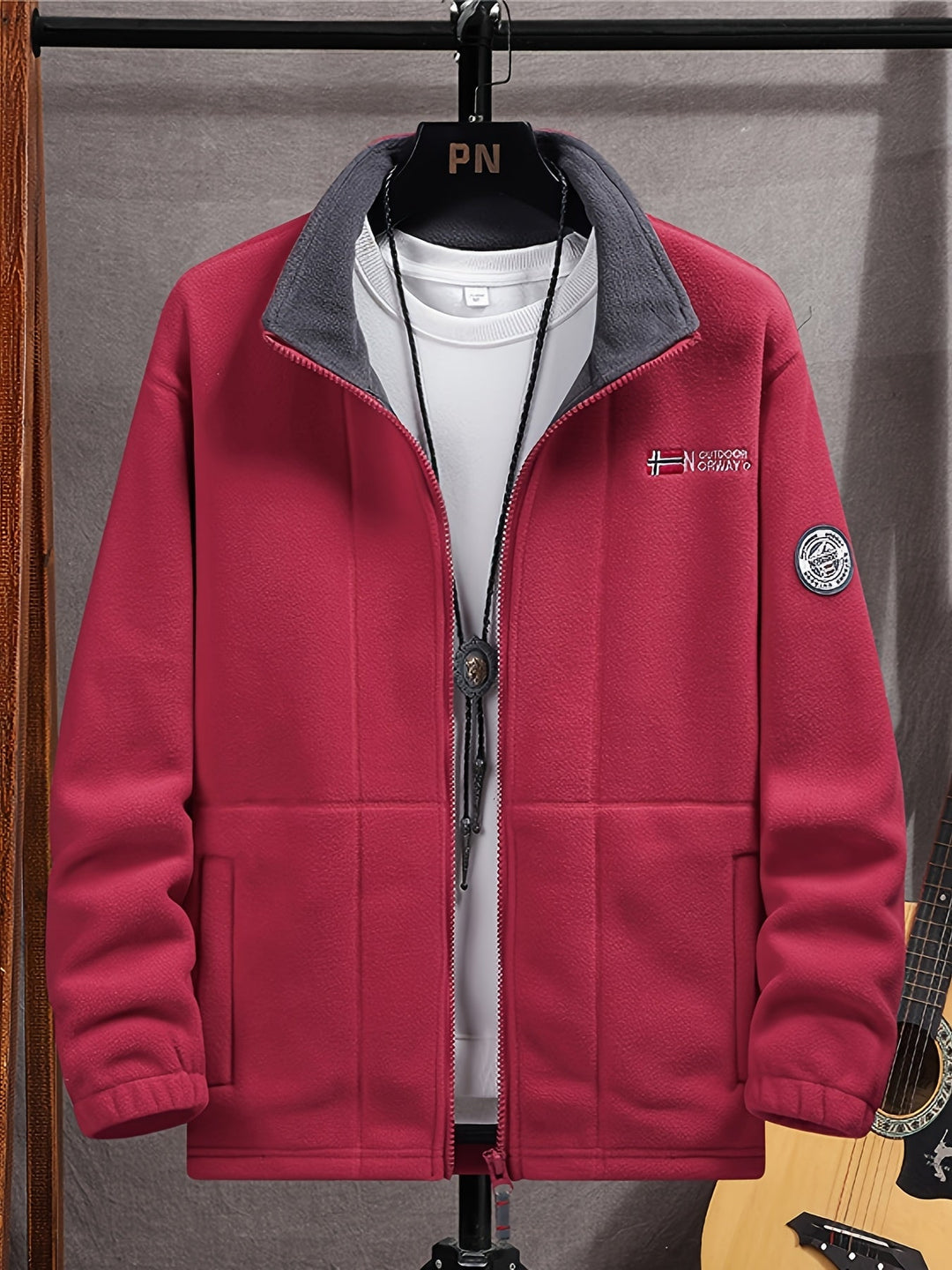 Herren Outdoor Jacke mit Reißverschluss Warme Funktionsjacke für kalte Tage 6