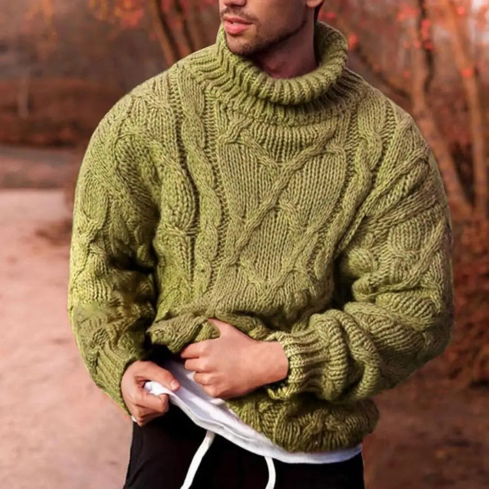 Herren Rollkragenpullover Dick Gestrickt Winterpullover Warmer Strickpullover 0