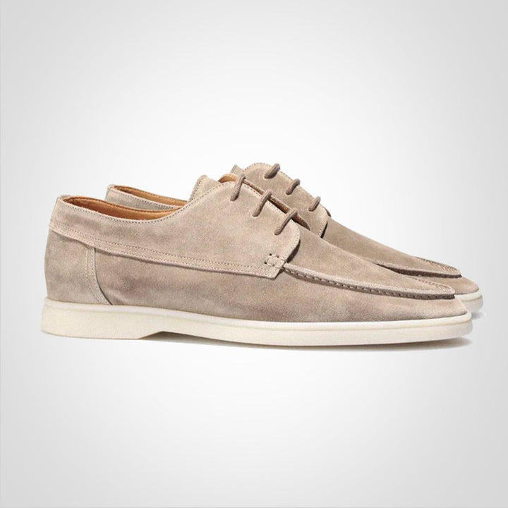 Herren Schnürloafer mit Wildleder-Optik und moderner Flachsohle 2