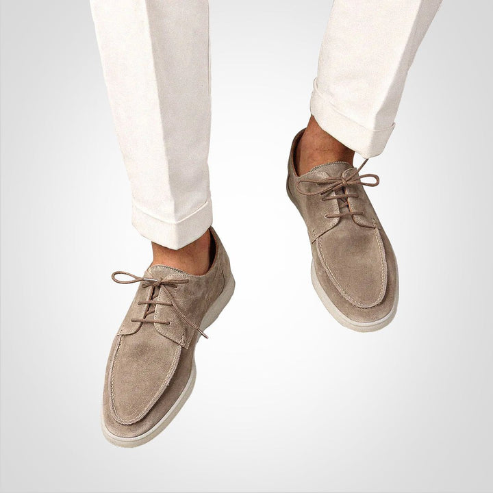 Herren Schnürloafer mit Wildleder-Optik und moderner Flachsohle 3