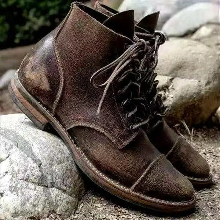 Herren Schnürstiefel Klassisch Robust mit Gummisohle für Alltag und Business 3