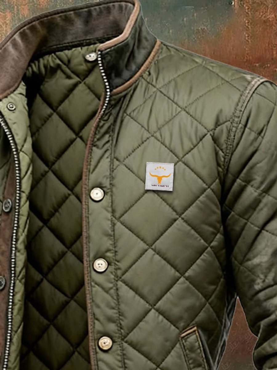 Herren Steppjacke Wattierte Bomberjacke Knitterfreie Winterjacke mit Stehkragen 1