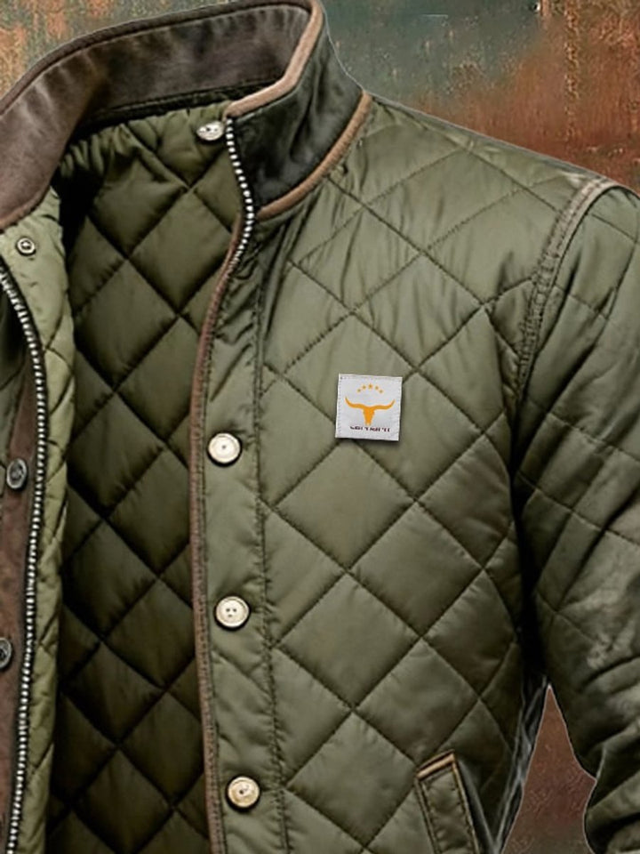 Herren Steppjacke Wattierte Bomberjacke Knitterfreie Winterjacke mit Stehkragen 1