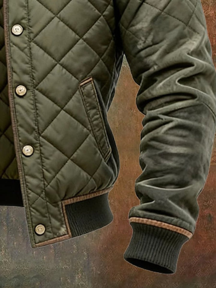 Herren Steppjacke Wattierte Bomberjacke Knitterfreie Winterjacke mit Stehkragen 2