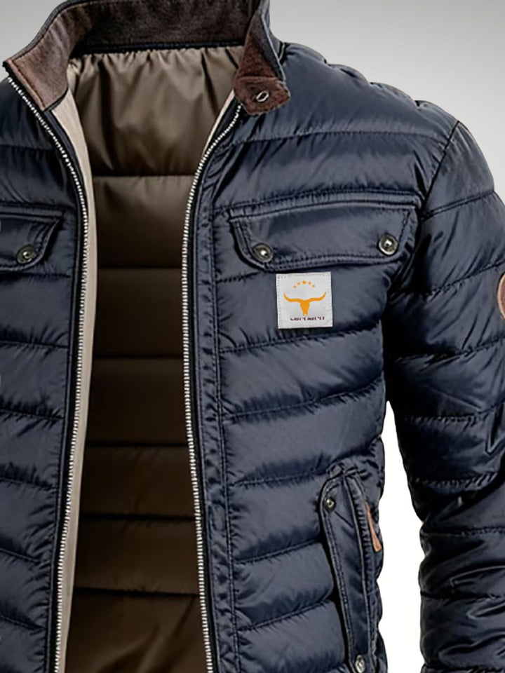 Herren Steppjacke mit Reißverschluss Warme Gefütterte Winterjacke für Kalte Tage 2