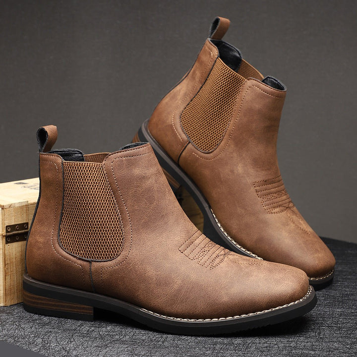 Herren Stiefeletten Chelsea Boots Orthopädisch mit Arch Support Slip-on Braun 0