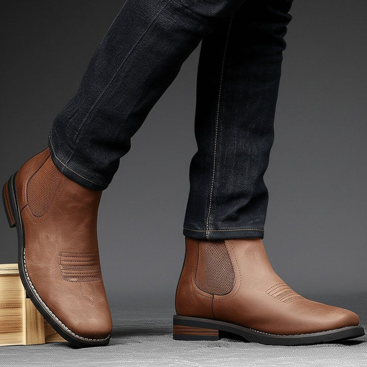 Herren Stiefeletten Chelsea Boots Orthopädisch mit Arch Support Slip-on Braun 2