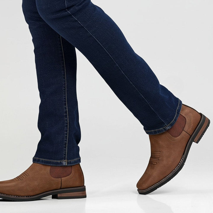 Herren Stiefeletten Chelsea Boots Orthopädisch mit Arch Support Slip-on Braun 3