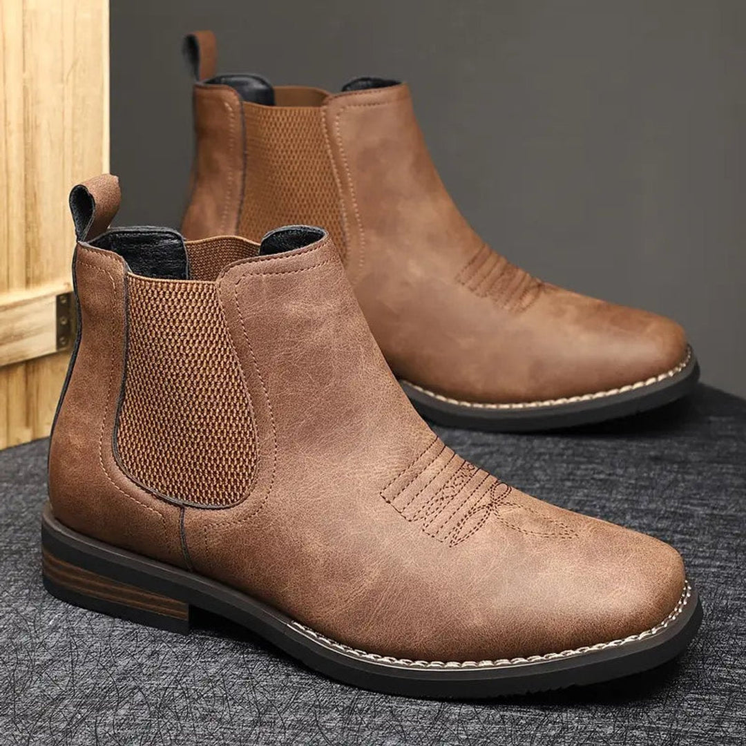 Herren Stiefeletten Chelsea Boots Orthopädisch mit Arch Support Slip-on Braun 4
