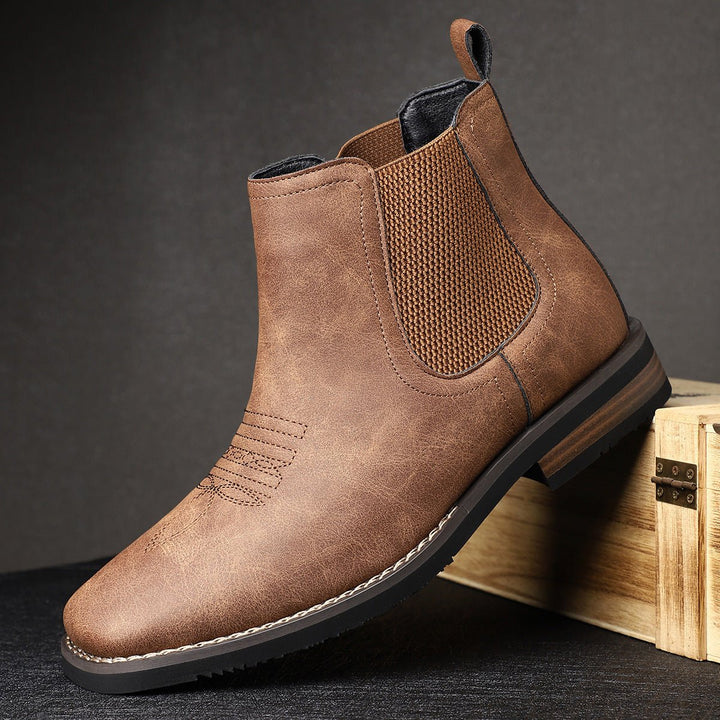 Herren Stiefeletten Chelsea Boots Orthopädisch mit Arch Support Slip-on Braun 7