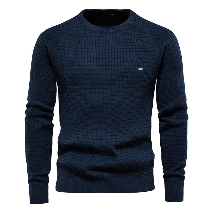 Herren Strukturierter Winterpullover Langarm Warmer Strickpullover Komfortabel 0