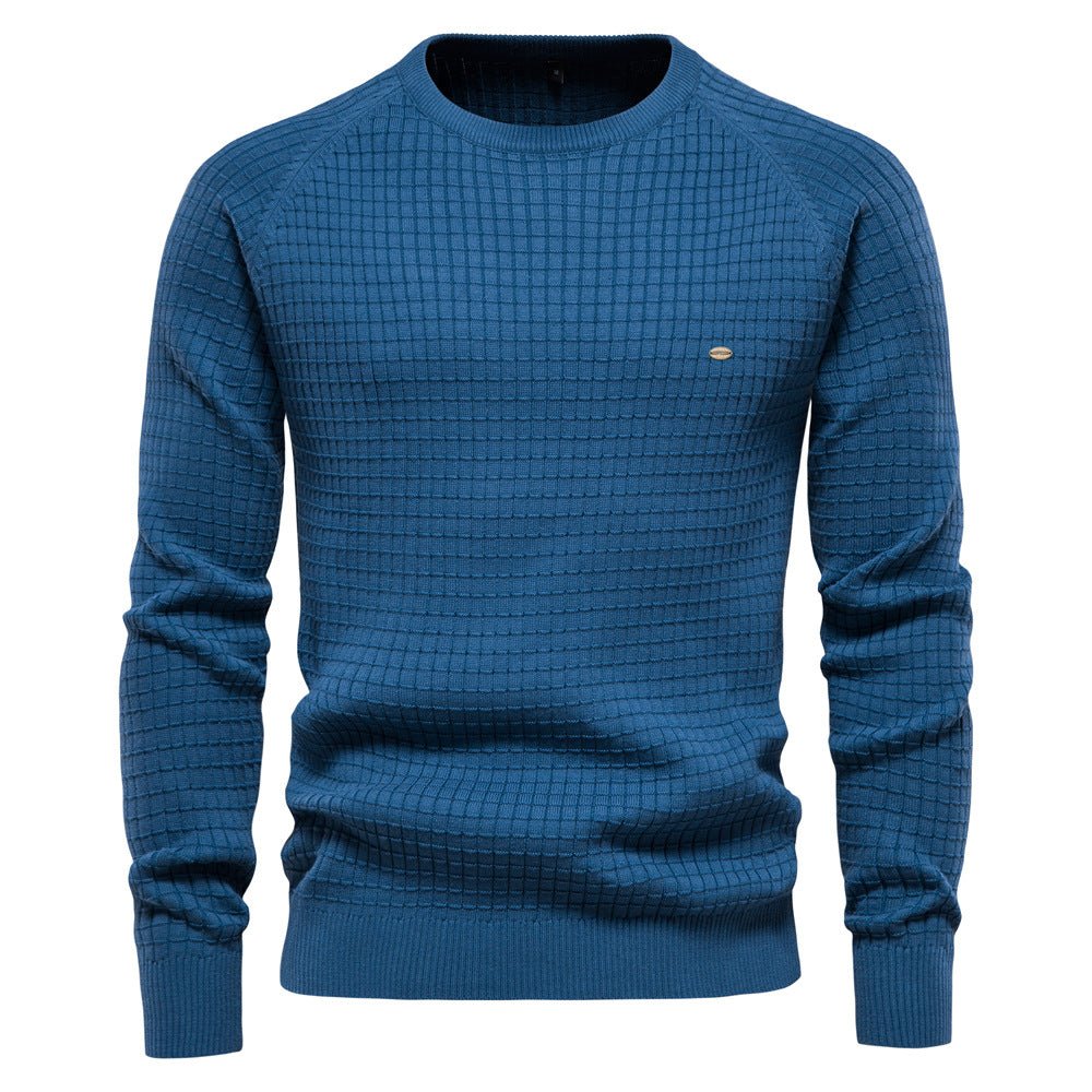 Herren Strukturierter Winterpullover Langarm Warmer Strickpullover Komfortabel 1