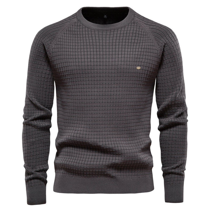 Herren Strukturierter Winterpullover Langarm Warmer Strickpullover Komfortabel 2