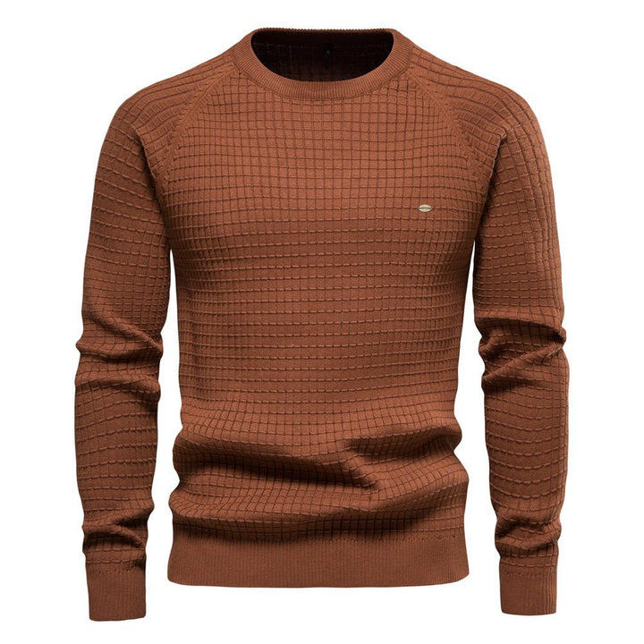 Herren Strukturierter Winterpullover Langarm Warmer Strickpullover Komfortabel 4