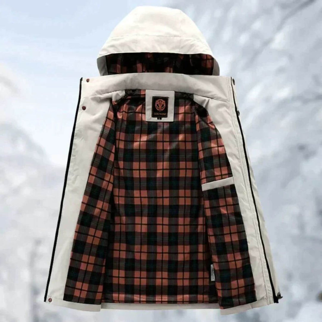 Herren Wasserdichte Steppjacke mit Kapuze Winddichte Outdoorjacke für Herbst und Winter 2