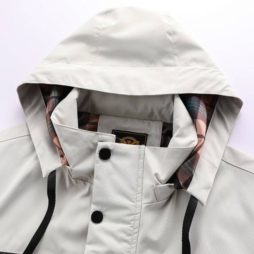 Herren Wasserdichte Steppjacke mit Kapuze Winddichte Outdoorjacke für Herbst und Winter 3