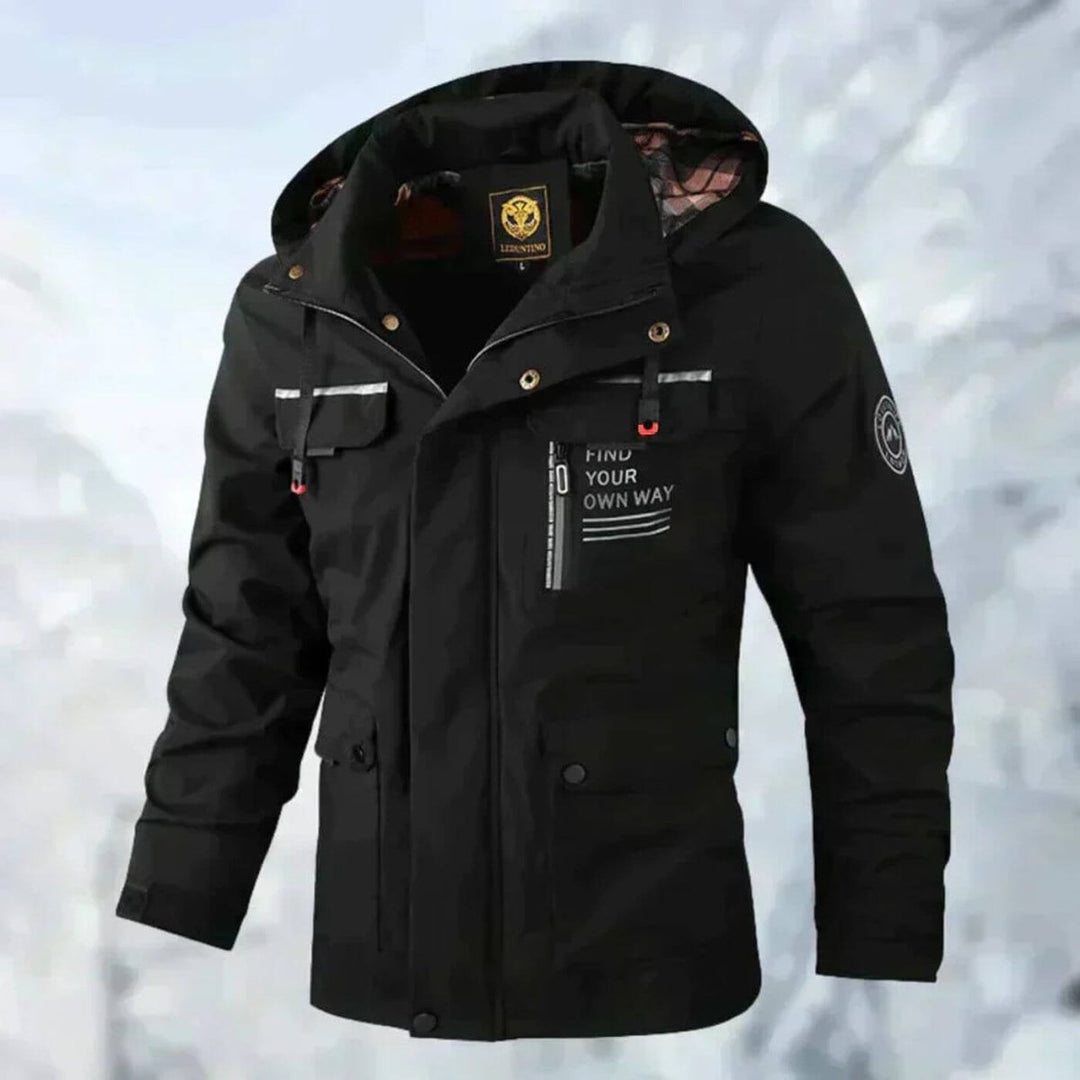 Herren Wasserdichte Steppjacke mit Kapuze Winddichte Outdoorjacke für Herbst und Winter 5