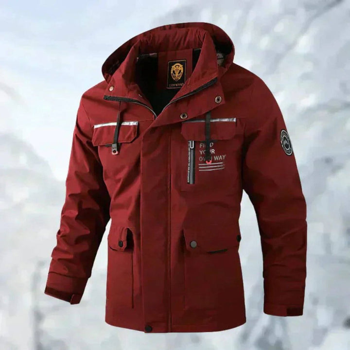 Herren Wasserdichte Steppjacke mit Kapuze Winddichte Outdoorjacke für Herbst und Winter 6