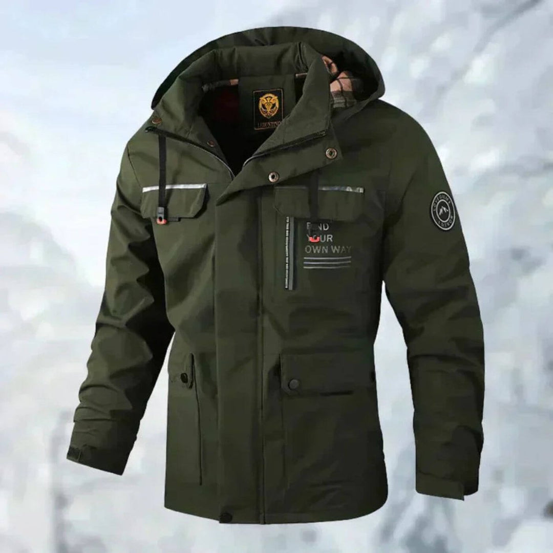 Herren Wasserdichte Steppjacke mit Kapuze Winddichte Outdoorjacke für Herbst und Winter 7