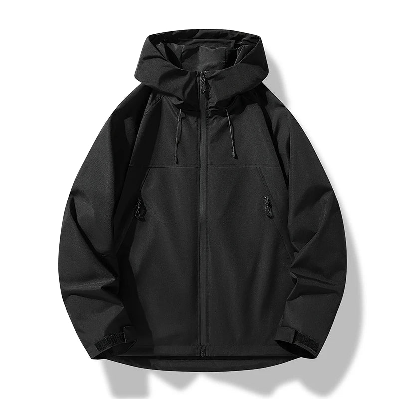 Herren Wasserdichte Winddichte Kapuzenjacke Outdoor Shelljacke Sportlich 1