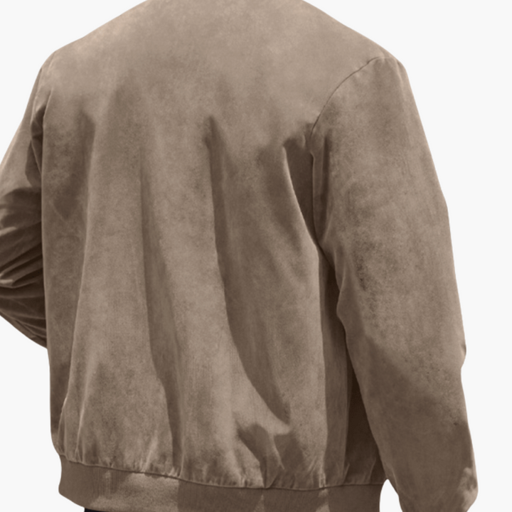 Herren Wildleder Bomberjacke Lässige Übergangsjacke mit Zipper Modernes Design 2
