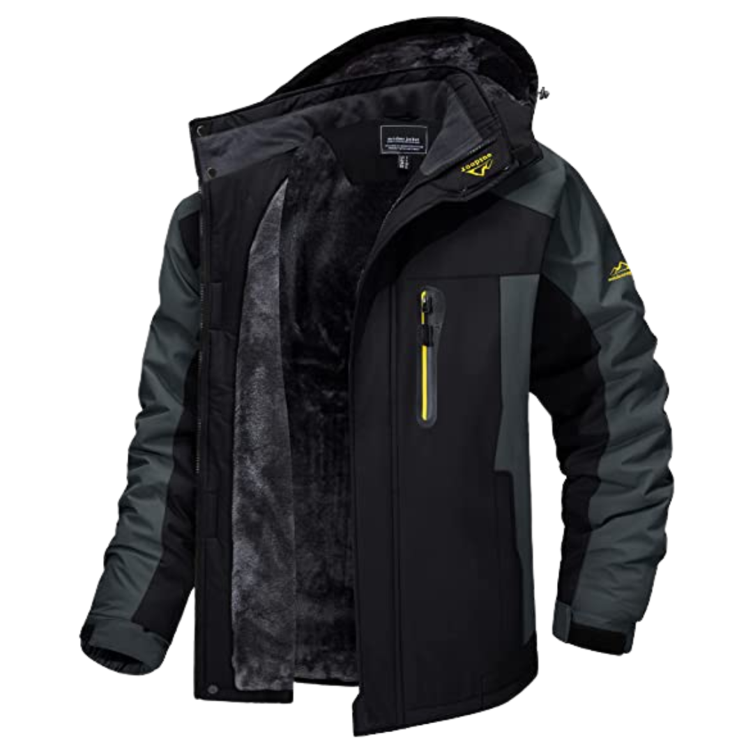 Herren Winterjacke Kältefest mit Reißverschluss Wärmende Outdoorjacke für kalte Tage 3