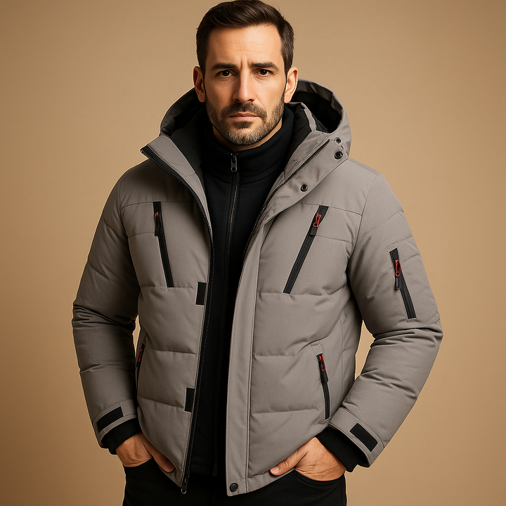 Herren Winterjacke Robust Dick Gefüttert Winddicht für Kalte Tage 1