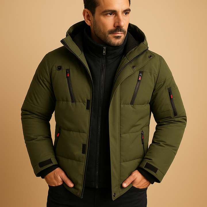 Herren Winterjacke Robust Dick Gefüttert Winddicht für Kalte Tage 4
