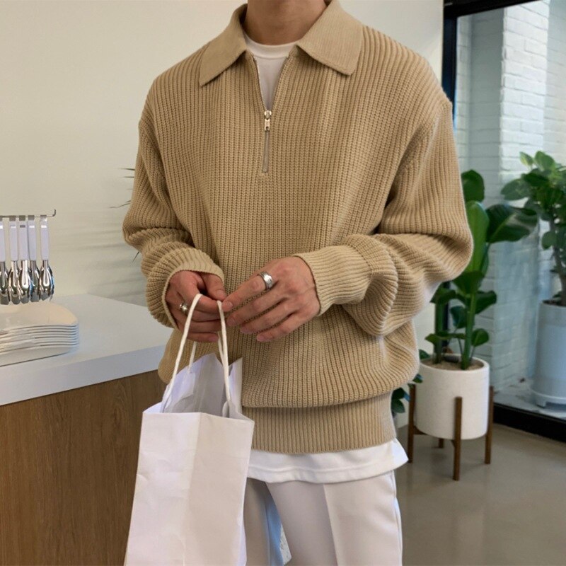 Herren Winterpullover Strukturierter Strickpullover mit Langarm für kalte Tage 2