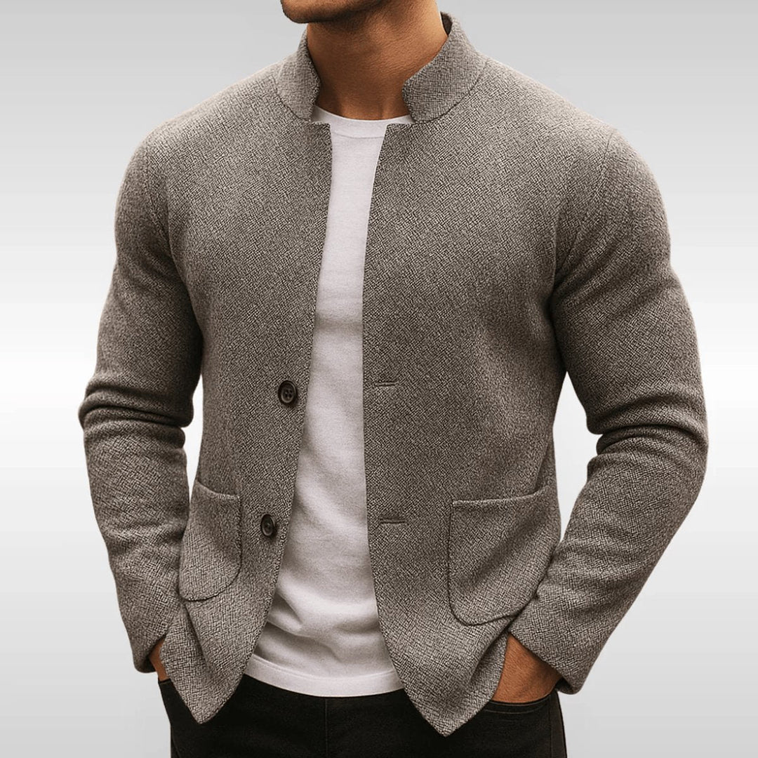 Herrenjacke Stehkragen Gesteppte Slim Fit Zweiknopfverschluss Modern für Büro und Freizeit 0