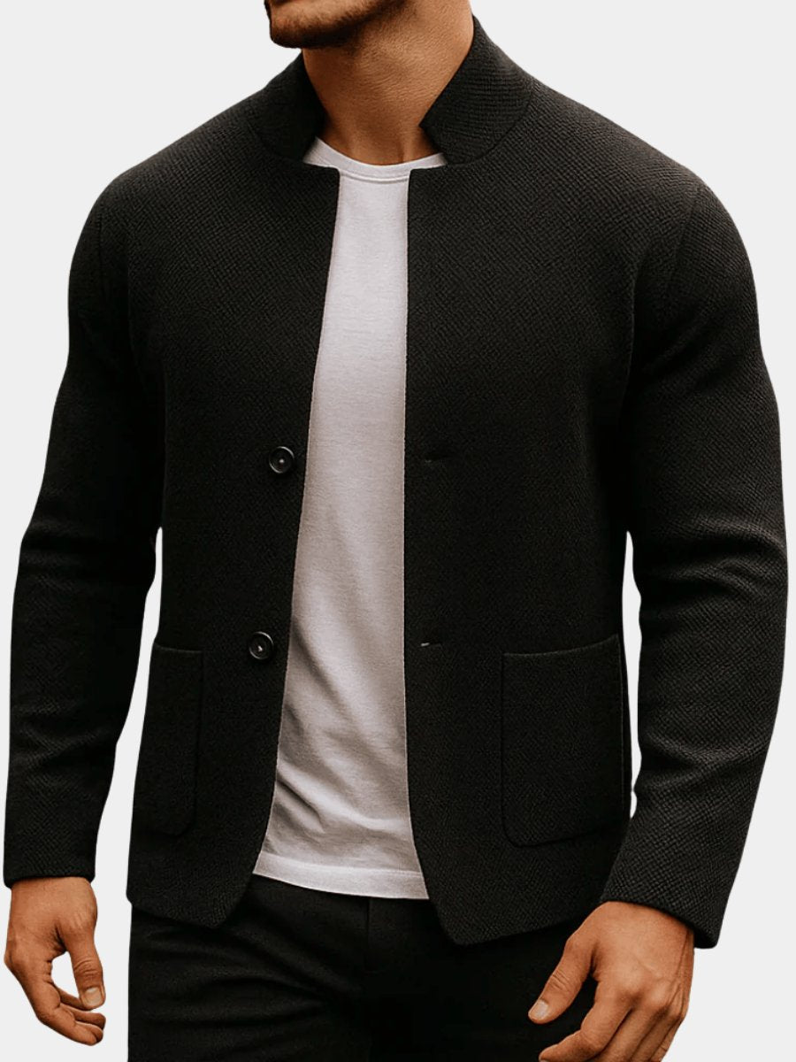 Herrenjacke Stehkragen Gesteppte Slim Fit Zweiknopfverschluss Modern für Büro und Freizeit 1