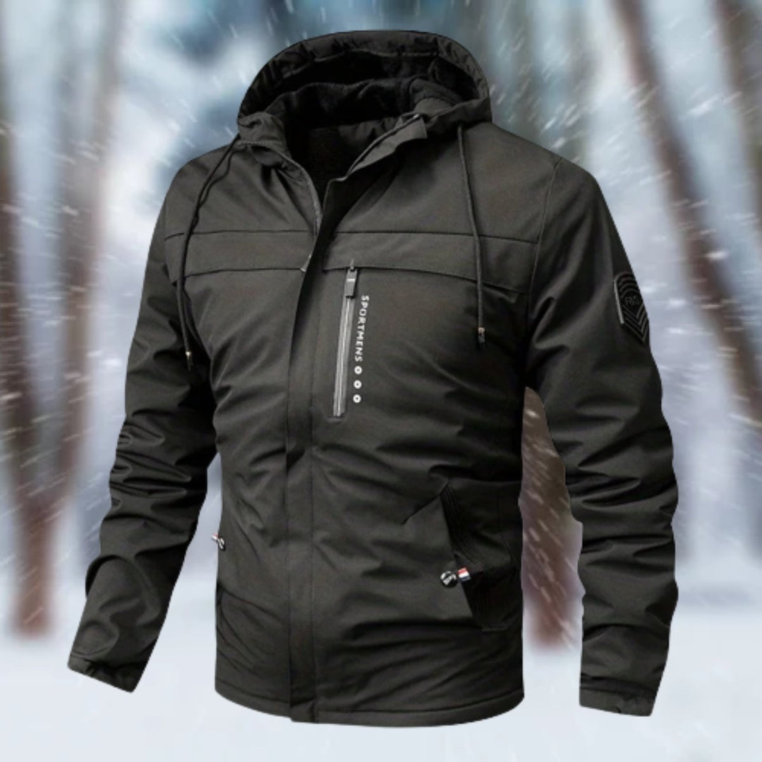 Herrenjacke Wasserdicht Gefüttert Mit Kapuze Sportlich Modern Für Kalte Tage 0