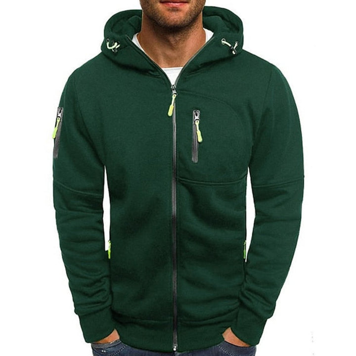 Herrenpullover Kapuzenpullover mit Reißverschluss und Kordelzug – Lässiger Knit Sweater für Alltag und Freizeit 3