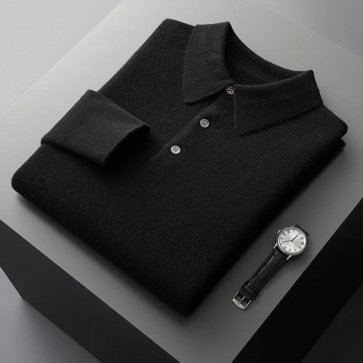 Herrenpullover Langarm Polo Strickpullover für Business und Freizeit – Eleganter Komfort mit taillierter Passform 0