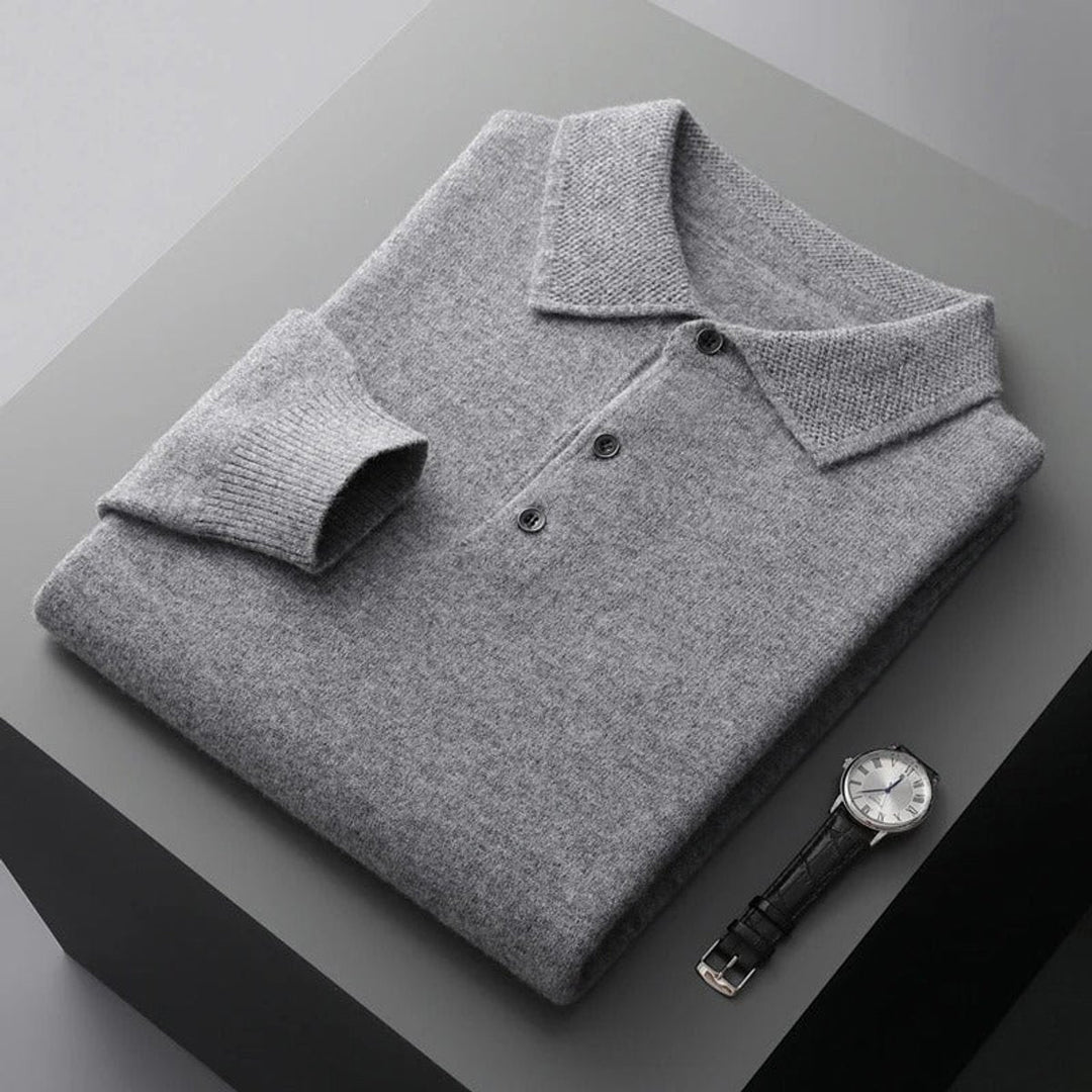 Herrenpullover Langarm Polo Strickpullover für Business und Freizeit – Eleganter Komfort mit taillierter Passform 2