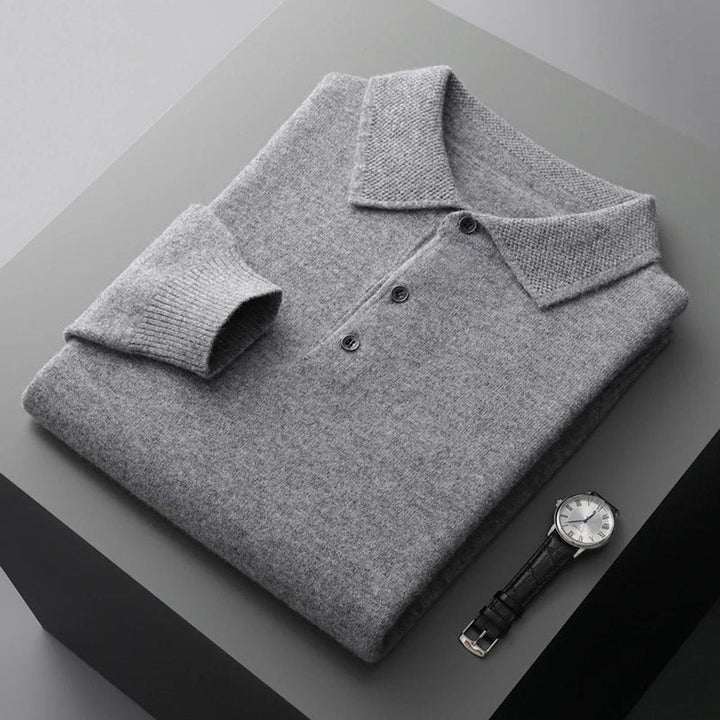 Herrenpullover Langarm Polo Strickpullover für Business und Freizeit – Eleganter Komfort mit taillierter Passform 2
