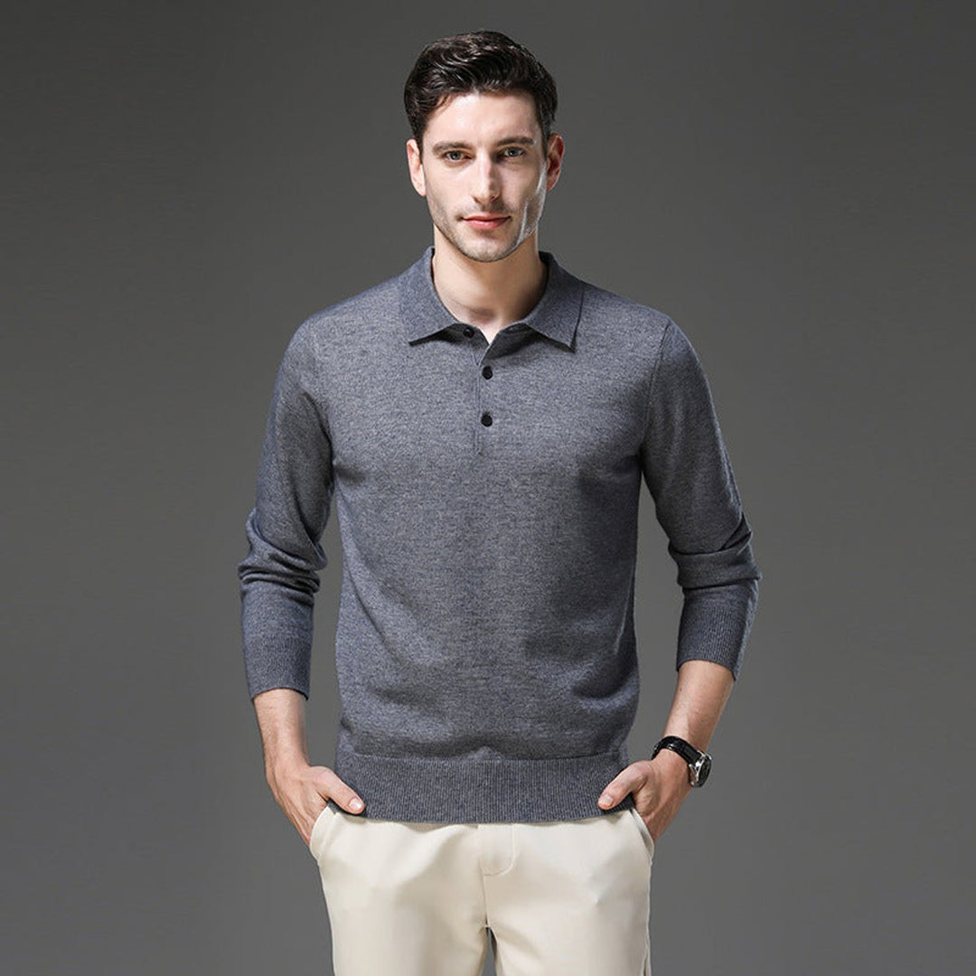 Herrenpullover Langarm Polo Strickpullover für Business und Freizeit – Eleganter Komfort mit taillierter Passform 5