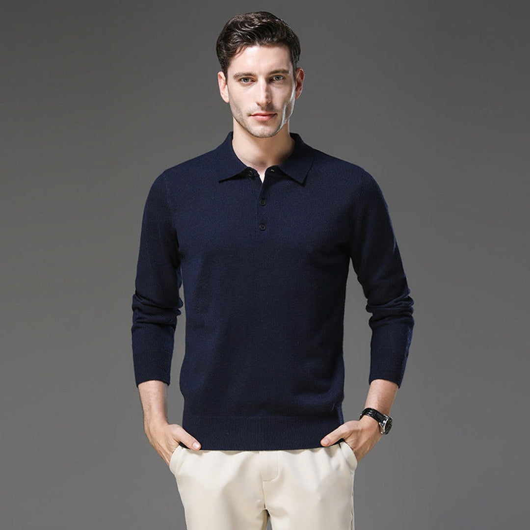 Herrenpullover Langarm Polo Strickpullover für Business und Freizeit – Eleganter Komfort mit taillierter Passform 6