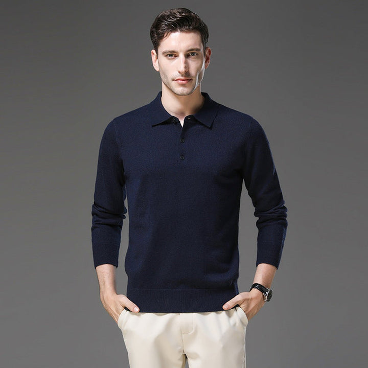Herrenpullover Langarm Polo Strickpullover für Business und Freizeit – Eleganter Komfort mit taillierter Passform 6