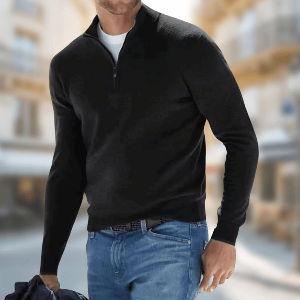 Herrenpullover Leichter Quarter-Zip Strickpullover Slim Fit für Alltag und Büro – Moderner Look und Vielseitiger Komfort 1