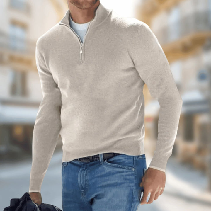 Herrenpullover Leichter Quarter-Zip Strickpullover Slim Fit für Alltag und Büro – Moderner Look und Vielseitiger Komfort 3