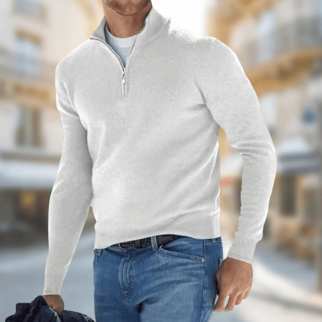 Herrenpullover Leichter Quarter-Zip Strickpullover Slim Fit für Alltag und Büro – Moderner Look und Vielseitiger Komfort 5