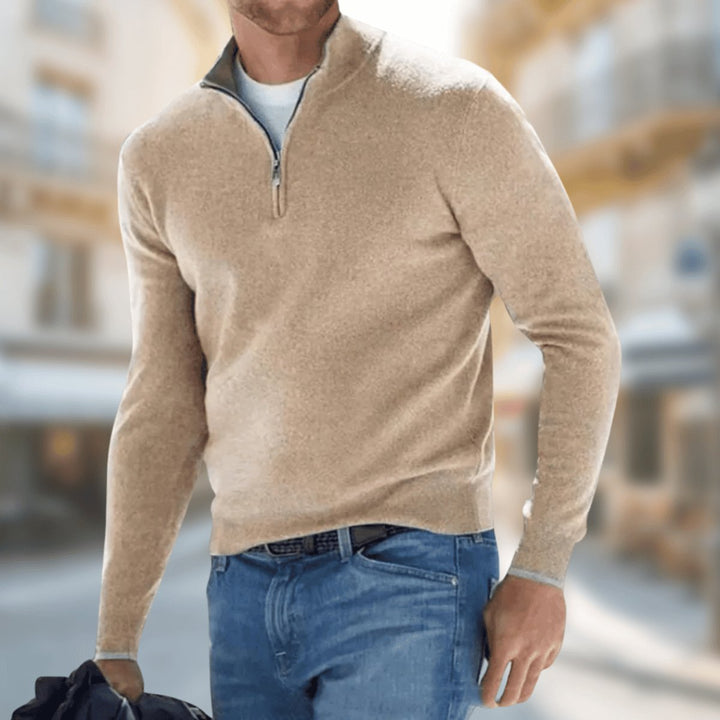 Herrenpullover Leichter Quarter-Zip Strickpullover Slim Fit für Alltag und Büro – Moderner Look und Vielseitiger Komfort 7