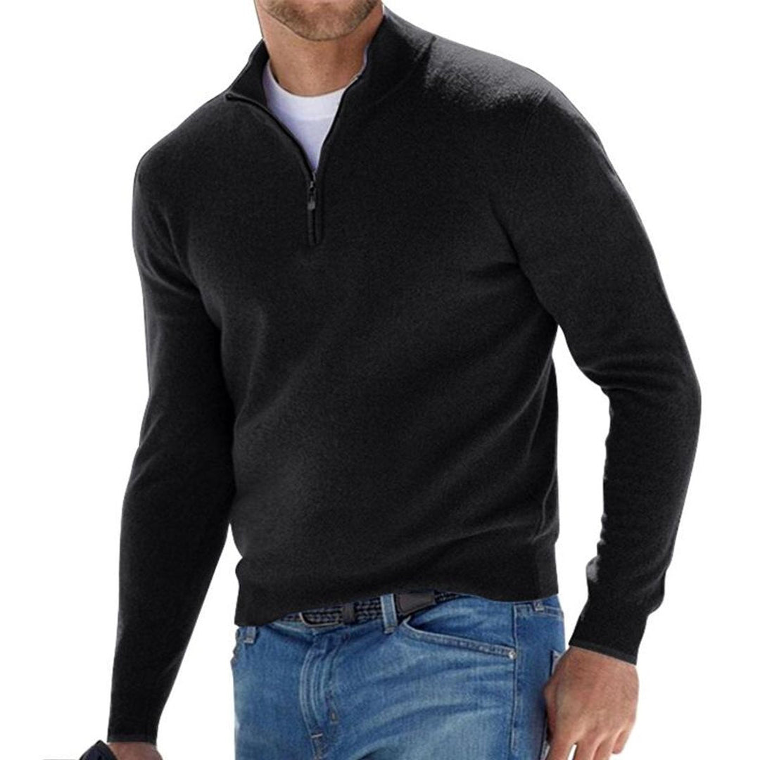 Herrenpullover Mit Halbem Reißverschluss, Bequemer Regular Fit, Moderner Strickpullover Für Männer 2